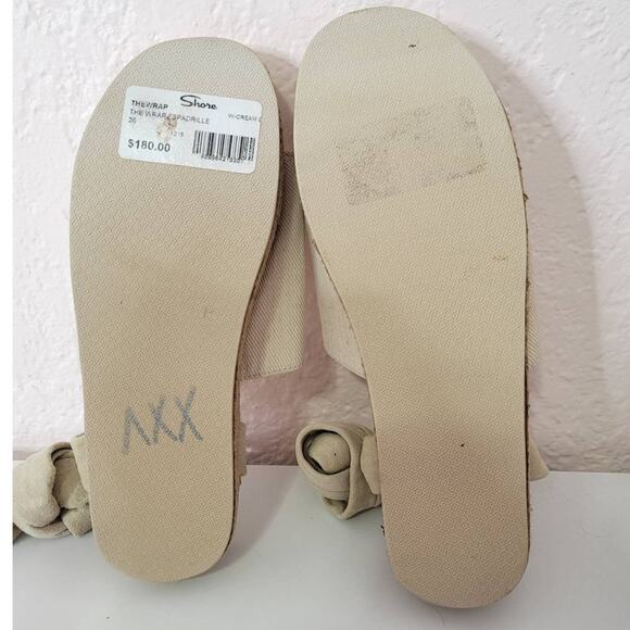 JAMES SMITH The Wrap Suede Espadrille in Cream Size 36 (5.5 US) - Picture 5 of 9